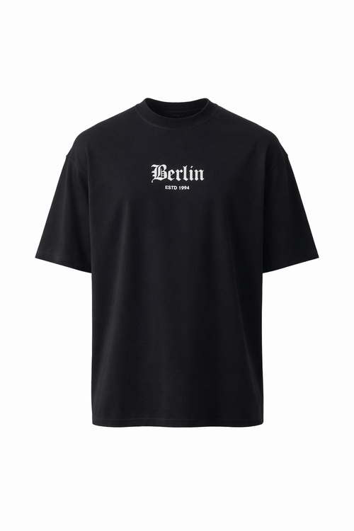 Berlin Oversized Black Tee
